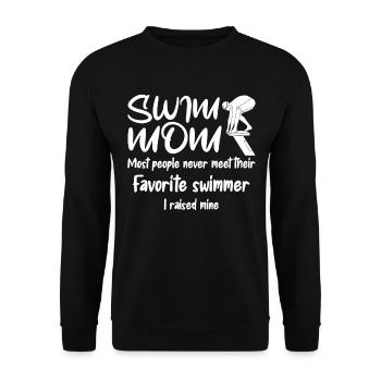Schwimmer Schwimmen Spruch - Unisex Pullover - Schwarz - Vorne - Alina (178cm) & Michal (187cm)