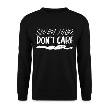 Schwimmer Schwimmen Spruch - Unisex Pullover - Schwarz - Vorne - Alina (178cm) & Michal (187cm)
