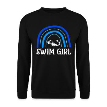 Schwimmer Schwimmen Spruch - Unisex Pullover - Schwarz - Vorne - Alina (178cm) & Michal (187cm)