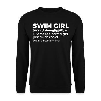 Schwimmer Schwimmen Spruch - Unisex Pullover - Schwarz - Vorne - Alina (178cm) & Michal (187cm)