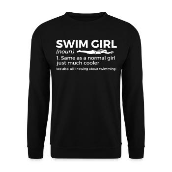 Schwimmer Schwimmen Spruch - Unisex Pullover - Schwarz - Vorne - Alina (178cm) & Michal (187cm)