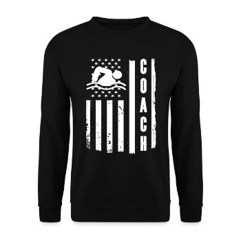 Schwimmer Schwimmen Spruch - Unisex Pullover - Schwarz - Vorne - Alina (178cm) & Michal (187cm)