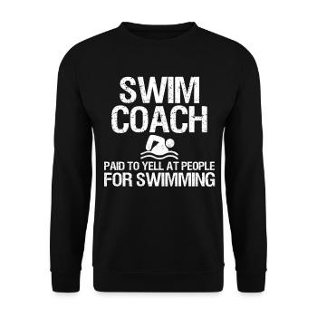 Schwimmer Schwimmen Spruch - Unisex Pullover - Schwarz - Vorne - Alina (178cm) & Michal (187cm)
