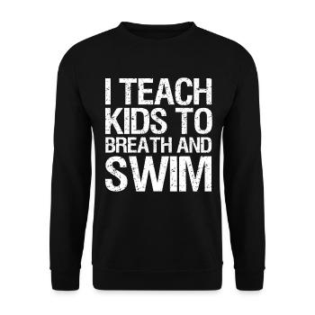 Schwimmer Schwimmen Spruch - Unisex Pullover - Schwarz - Vorne - Alina (178cm) & Michal (187cm)