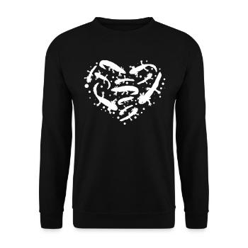 Axolotl Coeur Axolotls Mignon Axolotl Kawaii Axolotl - Sweat-shirt Unisexe - noir - Devant - Alina (178cm) & Michal (187cm)