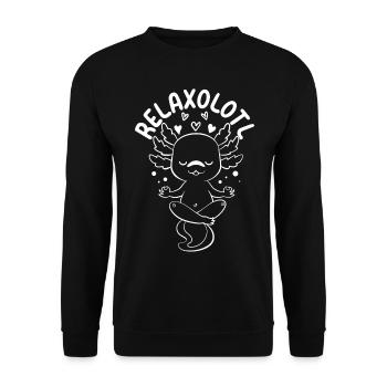 Axolot Lover Funny Axolot Fish - Relaxolotl Axolot - Unisex Pullover - Schwarz - Vorne - Alina (178cm) & Michal (187cm)
