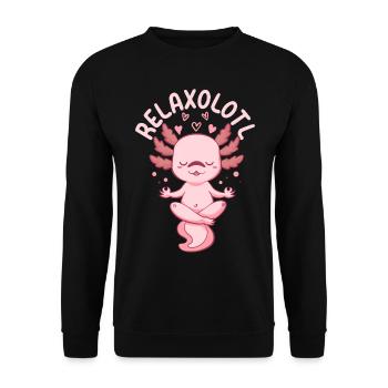 Axolot Lover Funny Axolot - Relaxolotl Axolot - Unisex Pullover - Schwarz - Vorne - Alina (178cm) & Michal (187cm)