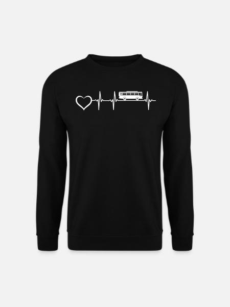 Chauffeur d’autobus scolaire Heartbeat Heart - Schoolbus Driv - Sweat-shirt Unisexe - noir