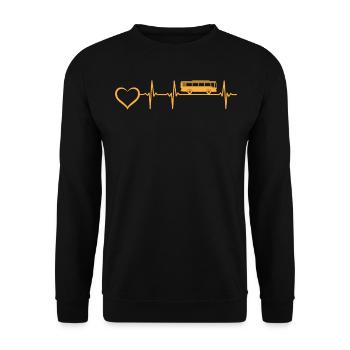 Schoolbus Driver Heartbeat Heart School Bus Driver - Unisex Pullover - Schwarz - Vorne - Alina (178cm) & Michal (187cm)