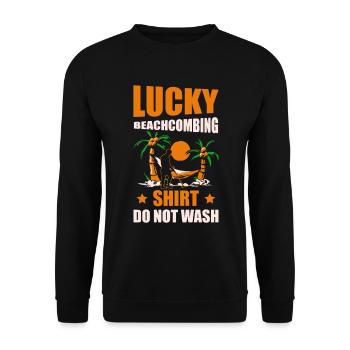 Lucky Beachcombing Beachcomber shelling - Unisex Sweatshirt - black - Front - Alina (178cm) & Michal (187cm)