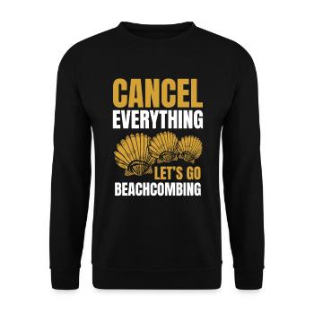 Alles Abbrechen Let's Go Beachcombing Shelling - Unisex Pullover - Schwarz - Vorne - Alina (178cm) & Michal (187cm)
