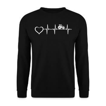 Tractor Heartbeat Farm Agriculture Farming Farmer - Unisex Sweatshirt - black - Front - Alina (178cm) & Michal (187cm)