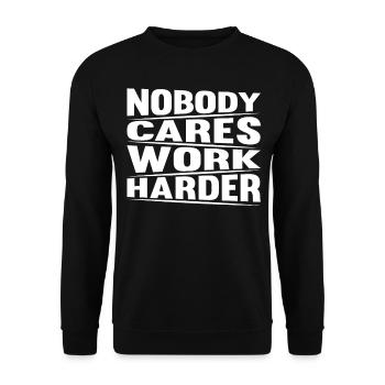Workout Motivation Gym Fitness - Personne ne se soucie du travail - Sweat-shirt Unisexe - noir - Devant - Alina (178cm) & Michal (187cm)