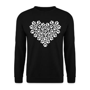 Dog Paw Heart - Baby Dog Paw Heart - Dog Paws - Unisex Pullover - Schwarz - Vorne - Alina (178cm) & Michal (187cm)