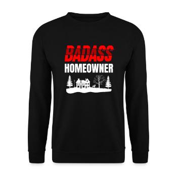 Badass Homeowner Homeowner - Unisex Sweatshirt - black - Front - Alina (178cm) & Michal (187cm)