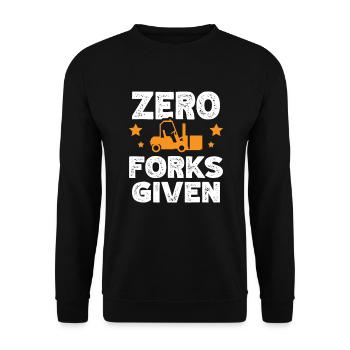 Zéro fourche Étant donné Chariot élévateur Des - Sweat-shirt Unisexe - noir - Devant - Alina (178cm) & Michal (187cm)