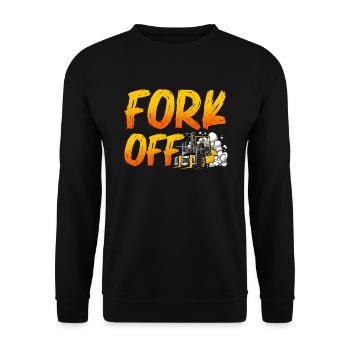 Fork Off Warehouse Worker Storeman - Unisex Sweatshirt - black - Front - Alina (178cm) & Michal (187cm)