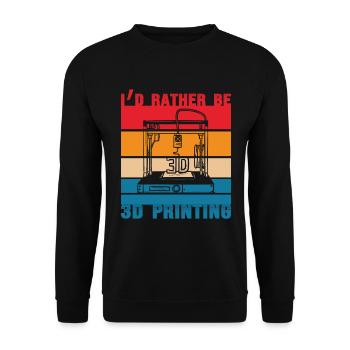 I Would Rather Be A Lover of 3D Printing Nozzles - Unisex Sweatshirt - black - Front - Alina (178cm) & Michal (187cm)