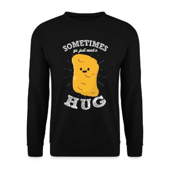 Sometimes you just need a hug of chicken - Unisex Sweatshirt - black - Front - Alina (178cm) & Michal (187cm)