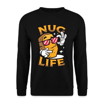 Nug Life Nuggies Tendies Snack Chicken Nugget - Unisex Sweatshirt - black - Front - Alina (178cm) & Michal (187cm)