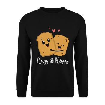Nug And Kisses Nuggies Tendies Chicken Nugget - Unisex Sweatshirt - black - Front - Alina (178cm) & Michal (187cm)