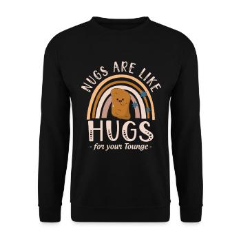 Nugs are like hugs for your tongue chicken - Unisex Sweatshirt - black - Front - Alina (178cm) & Michal (187cm)
