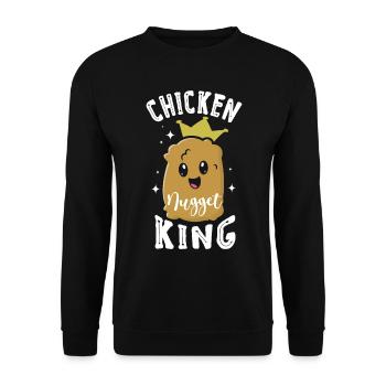 Chicken Nugget King Fried Snack Tendies Nuggies - Unisex Pullover - Schwarz - Vorne - Alina (178cm) & Michal (187cm)