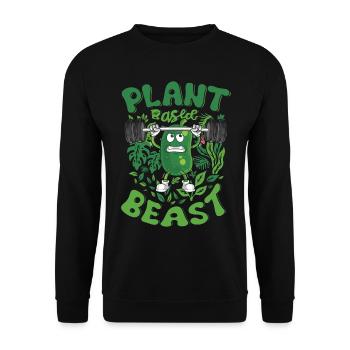 Vegetarische Vegane Gurke Auf Pflanzlicher Basis - Unisex Pullover - Schwarz - Vorne - Alina (178cm) & Michal (187cm)