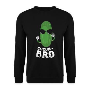 Cucumbro Vegetarisch Gemüse Vegane Gurke - Unisex Pullover - Schwarz - Vorne - Alina (178cm) & Michal (187cm)