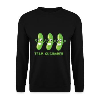 Team Gurke Vegetarisch Gemüse Gemüse Vegan - Unisex Pullover - Schwarz - Vorne - Alina (178cm) & Michal (187cm)
