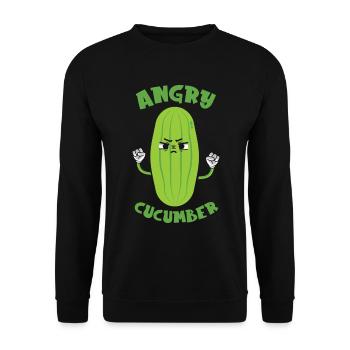 Wütende Gurke Vegetarisches Gemüse Gemüse Vegan - Unisex Pullover - Schwarz - Vorne - Alina (178cm) & Michal (187cm)