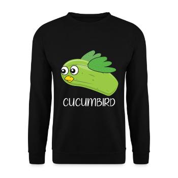 Gurkenvogel Vegetarisches Gemüse Vegane Gurke - Unisex Pullover - Schwarz - Vorne - Alina (178cm) & Michal (187cm)