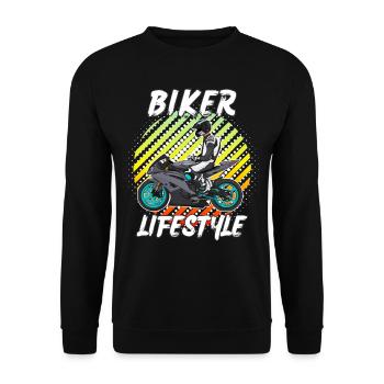 Motorcycle Lifestyle / Motorcycle / Motorcycle biker - Unisex Sweatshirt - black - Front - Alina (178cm) & Michal (187cm)