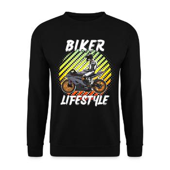 Moto Lifestyle / Moto / Moto motard - Sweat-shirt Unisexe - noir - Devant - Alina (178cm) & Michal (187cm)