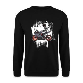 Moto Lifestyle / Moto / Motos motard - Sweat-shirt Unisexe - noir - Devant - Alina (178cm) & Michal (187cm)