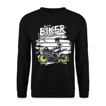 Motorcycle Lifestyle / Motorcycle / Motorcycles biker - Unisex Sweatshirt - black - Front - Alina (178cm) & Michal (187cm)