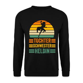 Geschwister Familie Schwestern Schwester - Unisex Pullover - Schwarz - Vorne - Alina (178cm) & Michal (187cm)