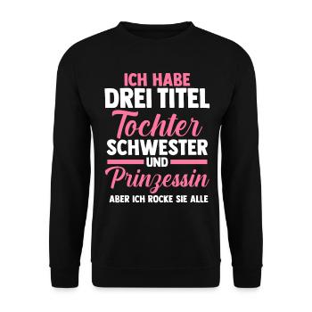 Geschwister Familie Schwestern Schwester - Unisex Pullover - Schwarz - Vorne - Alina (178cm) & Michal (187cm)