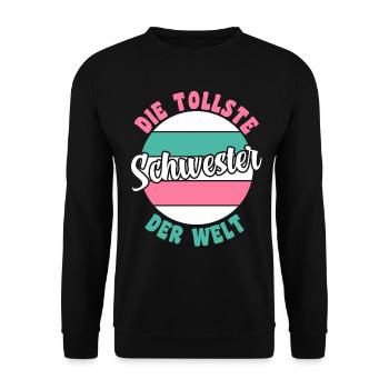 Geschwister Familie Schwestern Schwester - Unisex Pullover - Schwarz - Vorne - Alina (178cm) & Michal (187cm)