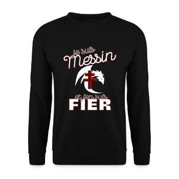 Cadeau Homme Foot Metz Messin Lorrain Noel - Sweat-shirt Unisexe - noir - Devant - Alina (178cm) & Michal (187cm)