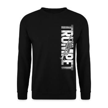 Trumpet Player Vintage Trumpet - Unisex Pullover - Schwarz - Vorne - Alina (178cm) & Michal (187cm)