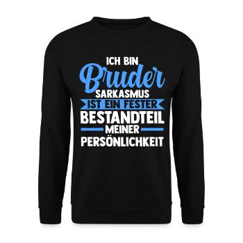 Geschwister Familie Brüder Bruder - Unisex Pullover - Schwarz - Vorne - Alina (178cm) & Michal (187cm)