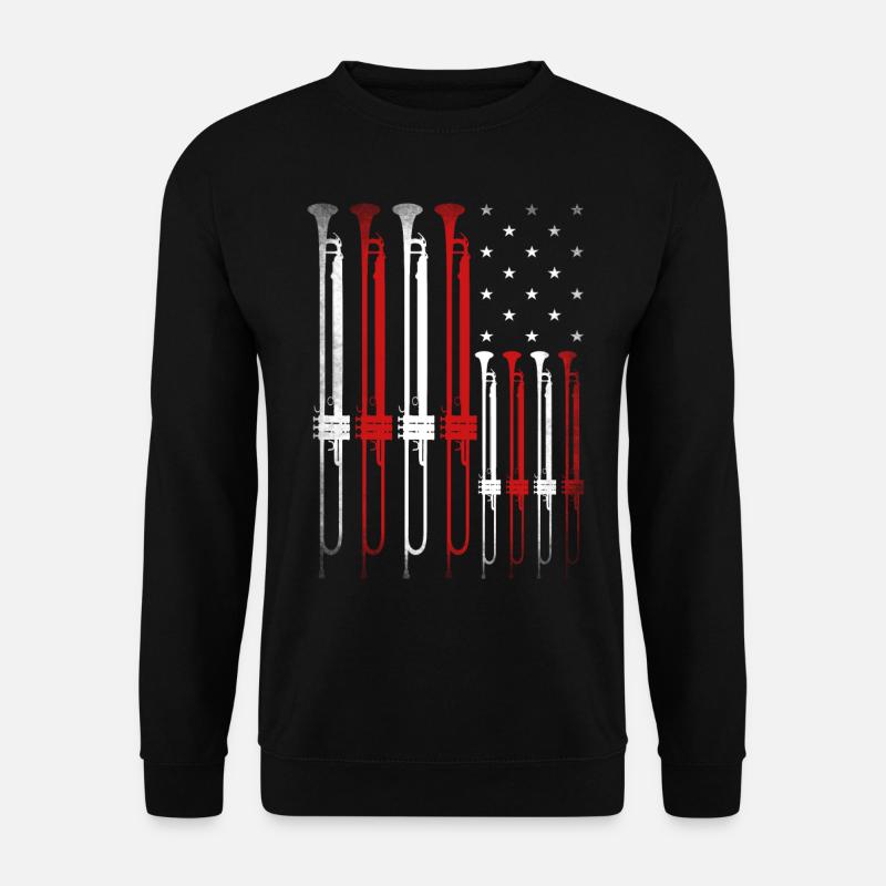 Trompettiste Drapeau américain - Sweat-shirt Unisexe - noir
