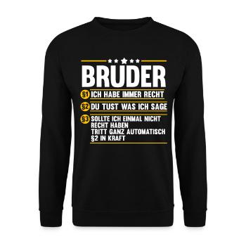 Geschwister Familie Brüder Bruder - Unisex Pullover - Schwarz - Vorne - Alina (178cm) & Michal (187cm)