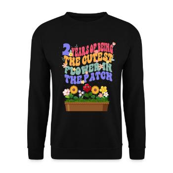 2 ans les fleurs les plus douces dans le jardinier de lit - Sweat-shirt Unisexe - noir - Devant - Alina (178cm) & Michal (187cm)