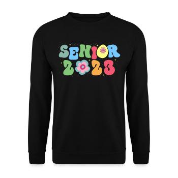 Senior 2023 Fleurs Sauvages Fleur Fleuriste - Sweat-shirt Unisexe - noir - Devant - Alina (178cm) & Michal (187cm)