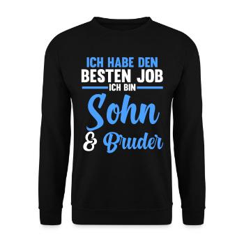 Geschwister Familie Brüder Bruder - Unisex Pullover - Schwarz - Vorne - Alina (178cm) & Michal (187cm)
