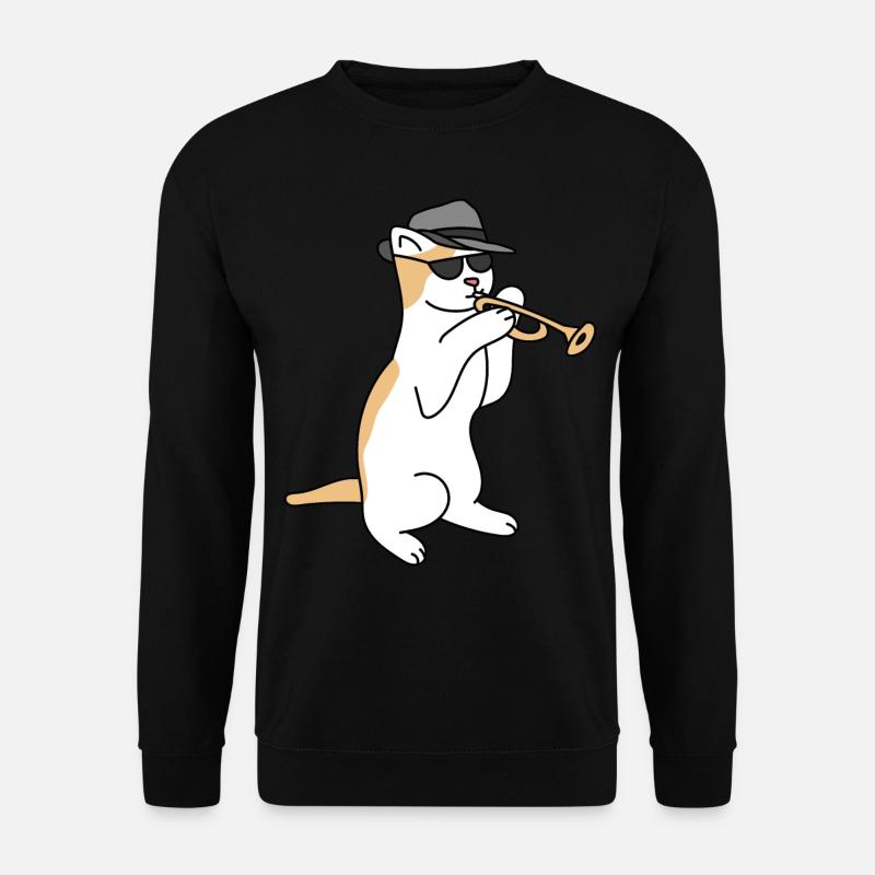 Trumpet Player Cat Jazz - Unisex Sweatshirt - black