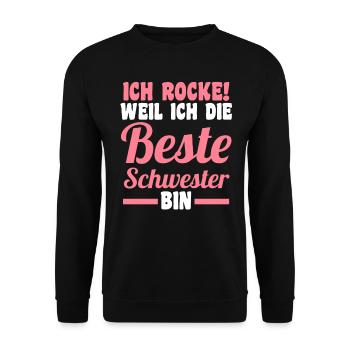Beste Schwester - Unisex Pullover - Schwarz - Vorne - Alina (178cm) & Michal (187cm)