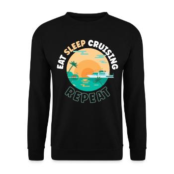 Vacances en bateau de croisière Manger dormir - Sweat-shirt Unisexe - noir - Devant - Alina (178cm) & Michal (187cm)